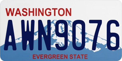 WA license plate AWN9076