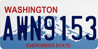 WA license plate AWN9153