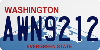 WA license plate AWN9212