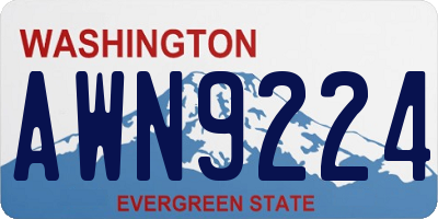 WA license plate AWN9224