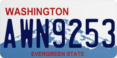 WA license plate AWN9253