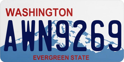 WA license plate AWN9269