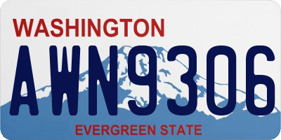 WA license plate AWN9306
