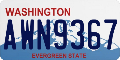 WA license plate AWN9367