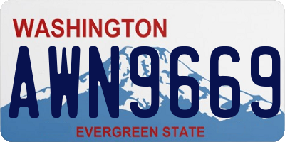 WA license plate AWN9669