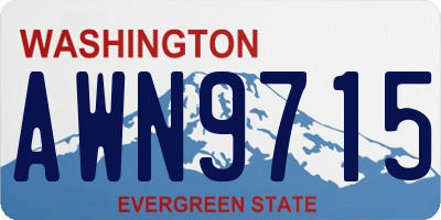WA license plate AWN9715