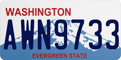 WA license plate AWN9733
