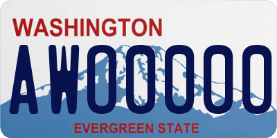 WA license plate AWO0000