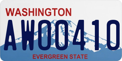 WA license plate AWO0410