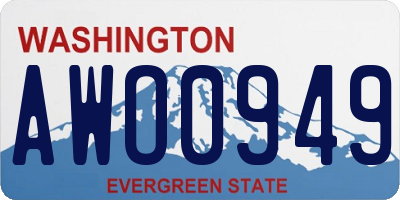 WA license plate AWO0949