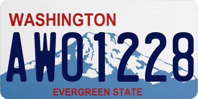 WA license plate AWO1228