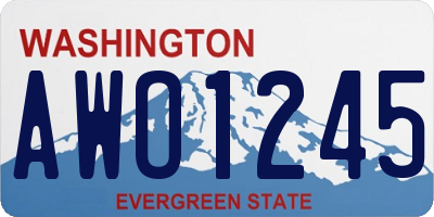 WA license plate AWO1245