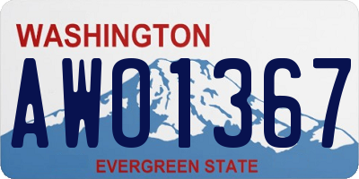 WA license plate AWO1367