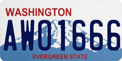 WA license plate AWO1666