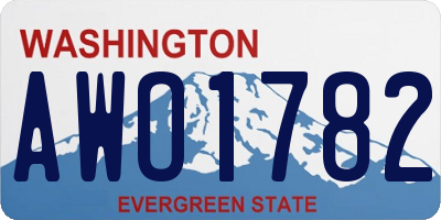 WA license plate AWO1782