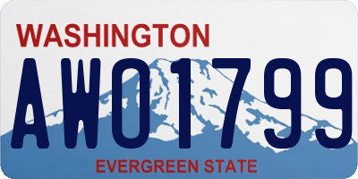 WA license plate AWO1799