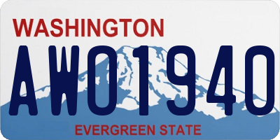 WA license plate AWO1940