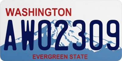 WA license plate AWO2309