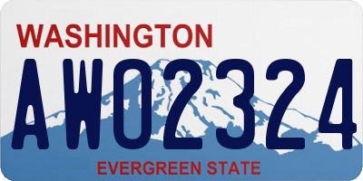 WA license plate AWO2324