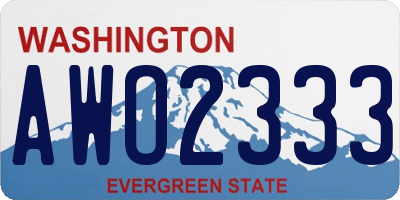 WA license plate AWO2333