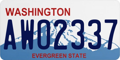 WA license plate AWO2337