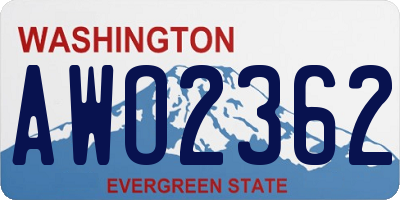 WA license plate AWO2362