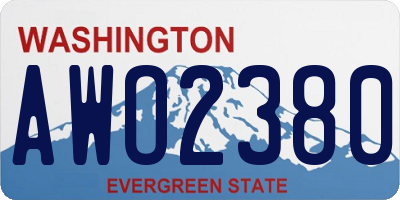 WA license plate AWO2380