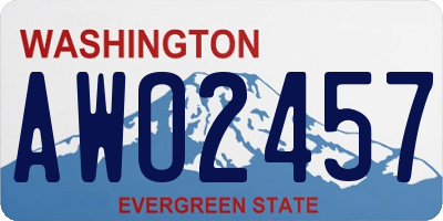 WA license plate AWO2457