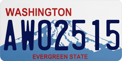 WA license plate AWO2515