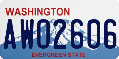 WA license plate AWO2606