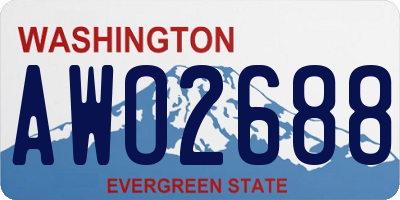 WA license plate AWO2688