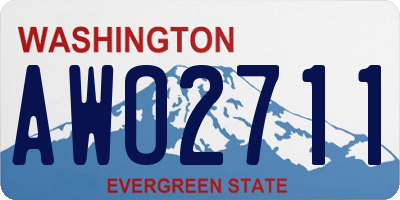 WA license plate AWO2711