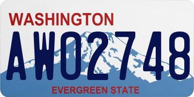 WA license plate AWO2748