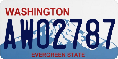 WA license plate AWO2787