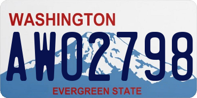 WA license plate AWO2798