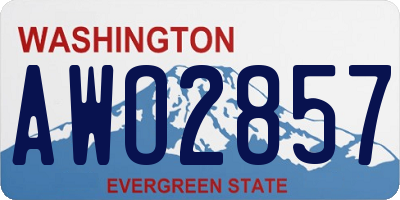 WA license plate AWO2857