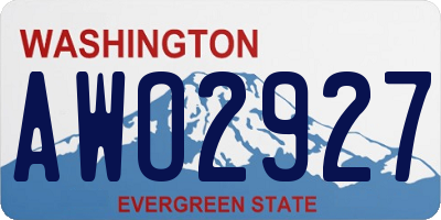 WA license plate AWO2927
