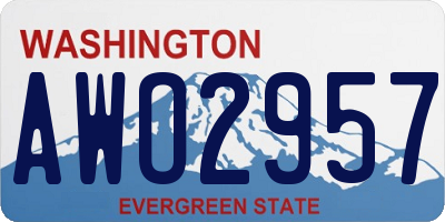 WA license plate AWO2957