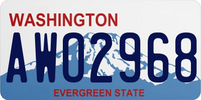 WA license plate AWO2968