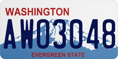 WA license plate AWO3048