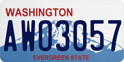 WA license plate AWO3057
