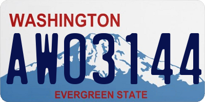WA license plate AWO3144