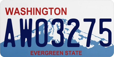 WA license plate AWO3275