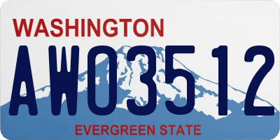 WA license plate AWO3512