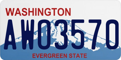 WA license plate AWO3570