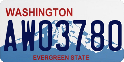 WA license plate AWO3780
