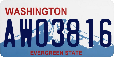 WA license plate AWO3816
