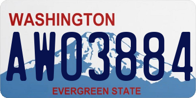 WA license plate AWO3884