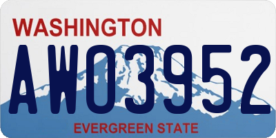 WA license plate AWO3952