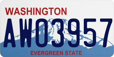WA license plate AWO3957
